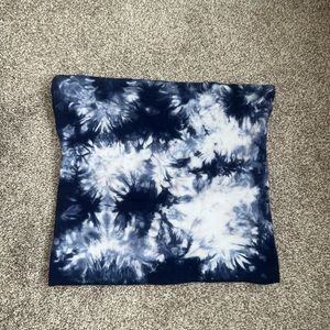 Blue Tie dye tube top with built in bra layer (no padding)